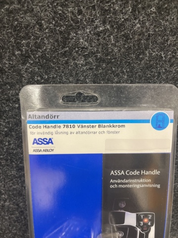 945045-3 Code handle for balcony door Assa 7810 left bright chrome