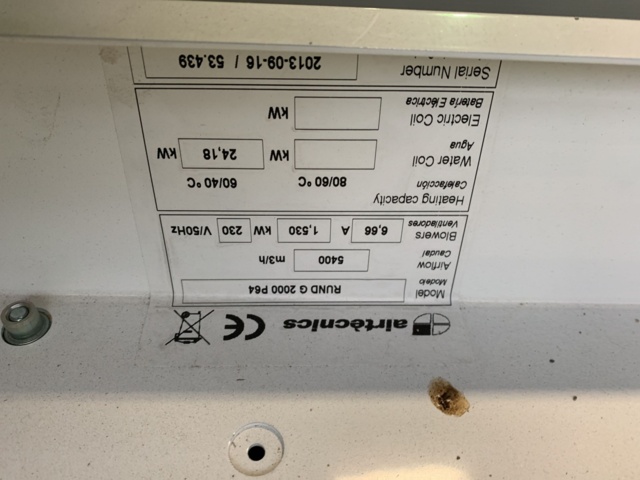 940206-3 Air curtain Airtecnics RUND G 2000 P64
