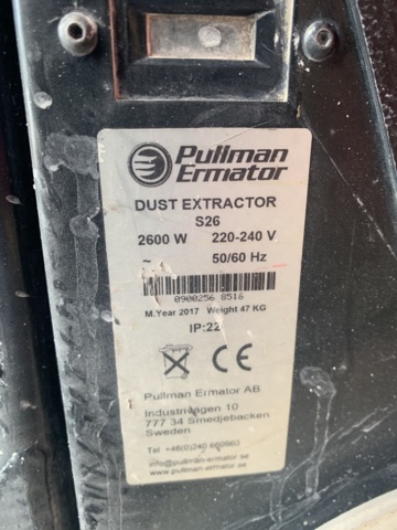 942508-4 Industrial vacuum cleaner Pullman Ermator S26