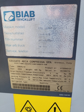 947410-6 Screw compressor Ceccato CSB 25