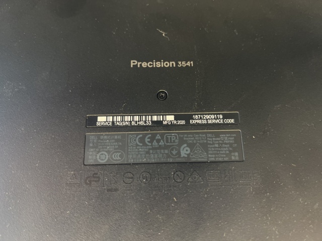 869358-3 Laptop, Dell Precision 3541 & 2x curved monitors, Samsung