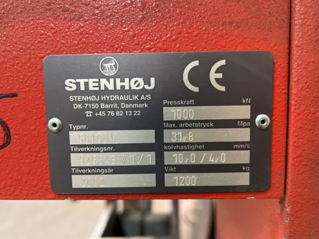 869394-7 Hydraulic press 100T, Stenhøj 501001