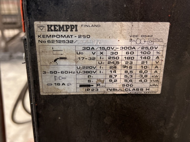 869407-7 Welding, Kemppi Kempomat 250