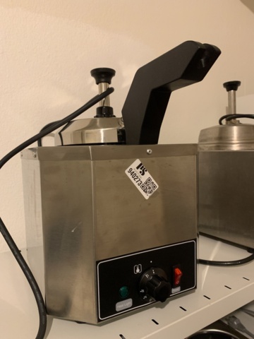 940273-2 Heated dispenser for melted cheese/melted chocolate