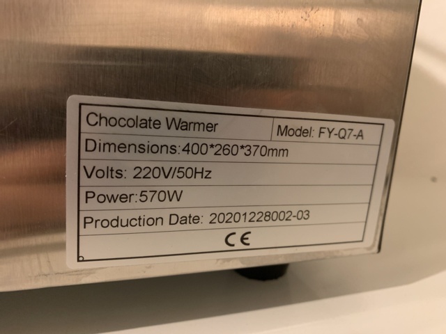 940273-5 Heated dispenser for melted cheese/melted chocolate