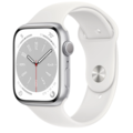 947827-1 Apple Watch Series 8 GPS 45mm Silver Aluminum Case with White Sport Band - Regular