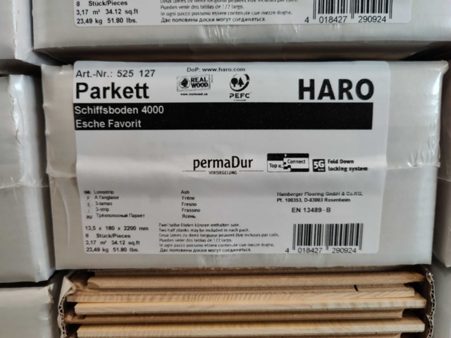 949194-4 Parquet floor Haro Schiffsboden 4000 Ash approx. 100 sqm