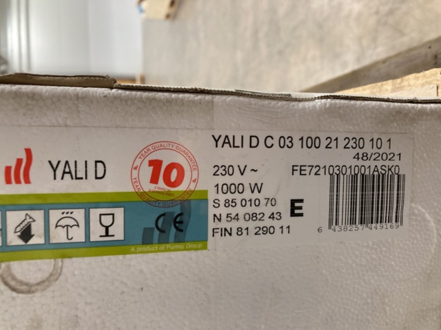 948929-2 Panel radiator oil-filled, H 30 cm, Yali Digital 1000W/230V