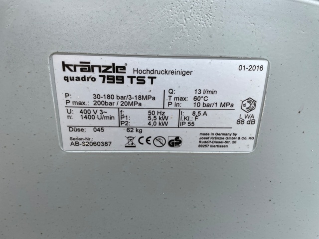 950278-6 Pressure washer - Kränzle Quadro 799 TST