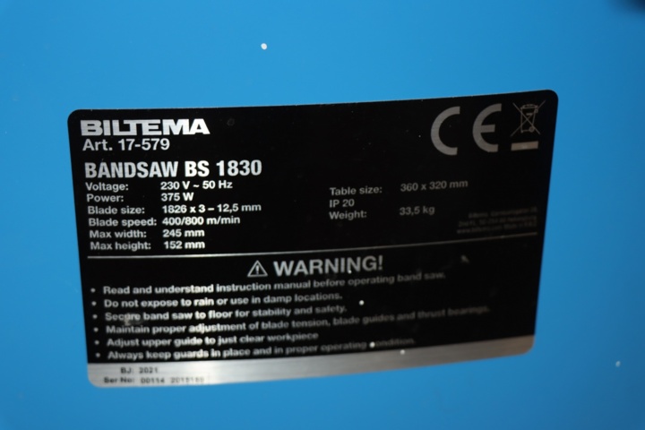 788455-3 Band saw Biltema BS 1830