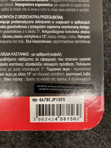 950458-3 Ring lock wrench set Facom 467BF.JP10