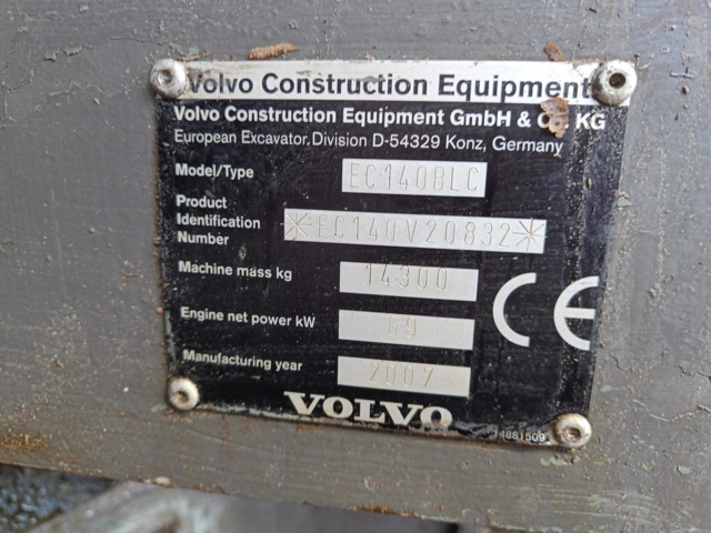 928435-124 Crawler excavator Volvo EC140BLC -2007