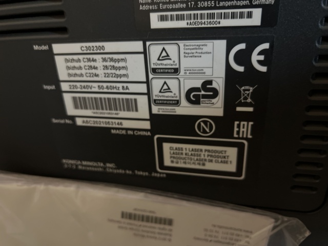 945978-5 Multifunction printer Konica Minolta Bizhub C284e