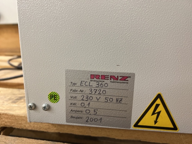 921341-5 Binding machine, Renz ECL 360