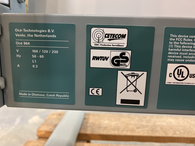 921355-7 Filing table, Océ