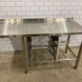 887144-1 New stainless steel dispensing bench with compartment for dish trays