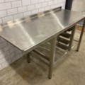 887144-2 New stainless steel dispensing bench with compartment for dish trays