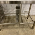 887144-5 New stainless steel dispensing bench with compartment for dish trays