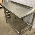 887144-6 New stainless steel dispensing bench with compartment for dish trays