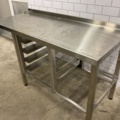 887144-9 New stainless steel dispensing bench with compartment for dish trays