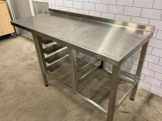 887144-9 New stainless steel dispensing bench with compartment for dish trays