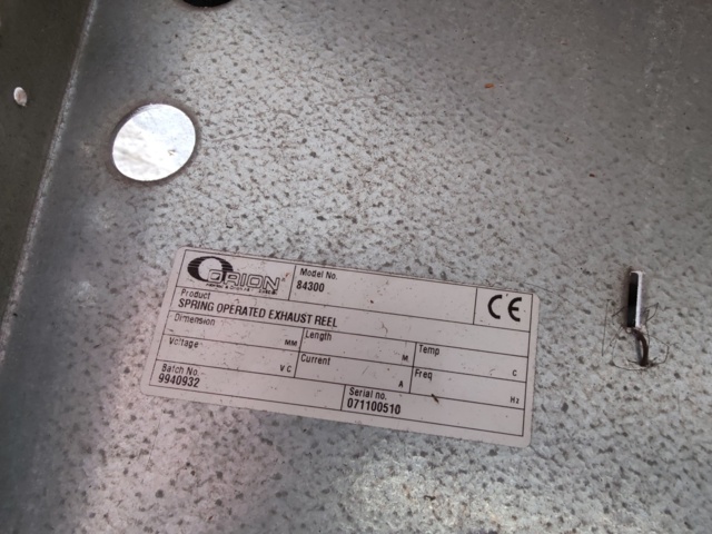 951667-10 Exhaust hose reel Orion 84300