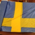 952632-11 Various fabrics, patterned cotton fabric, Swedish flag fabric