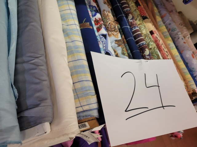 952632-1 Various fabrics, patterned cotton fabric, Swedish flag fabric