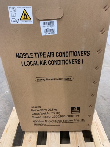953801-5 Air conditioning Midea 9000BTU Basic Portable 230V