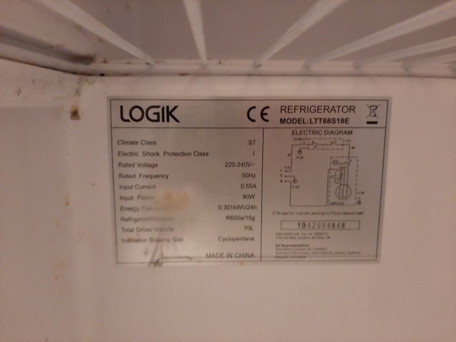 920656-5 Refrigerator, Logic LTT68S18E