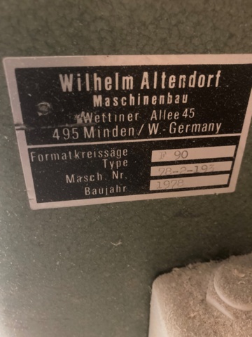 953581-5 Circular saw Wilhelm Altendorf F90