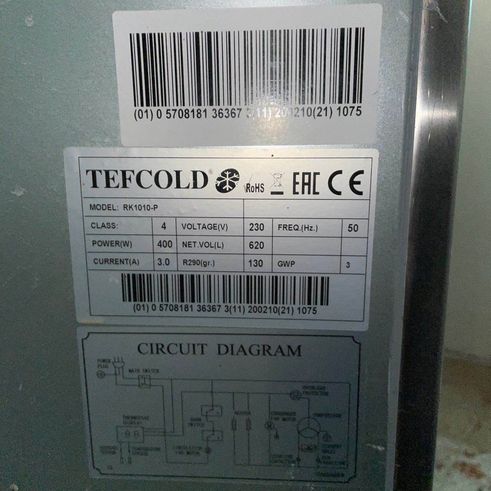 954911-2 Restaurant refrigerator - Tefcold RK 1010-P