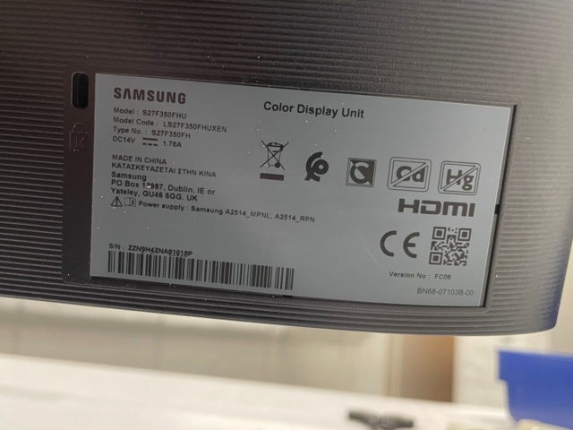 917512-8 Computer monitor 27" Samsung S27F350FHU