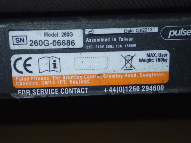 862044-9 Treadmill Pulse Fitness 260G