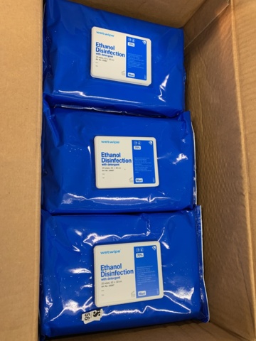 940569-1 Ethanol Disinfection wipes 9 packs of 20 wipes