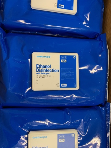 940569-2 Ethanol Disinfection wipes 9 packs of 20 wipes