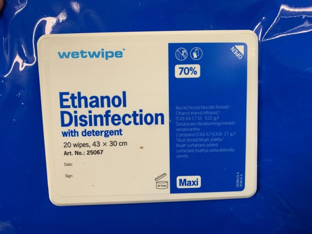 940569-3 Ethanol Disinfection wipes 9 packs of 20 wipes