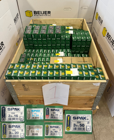 957759-1 SPAX skruv i olika storlekar