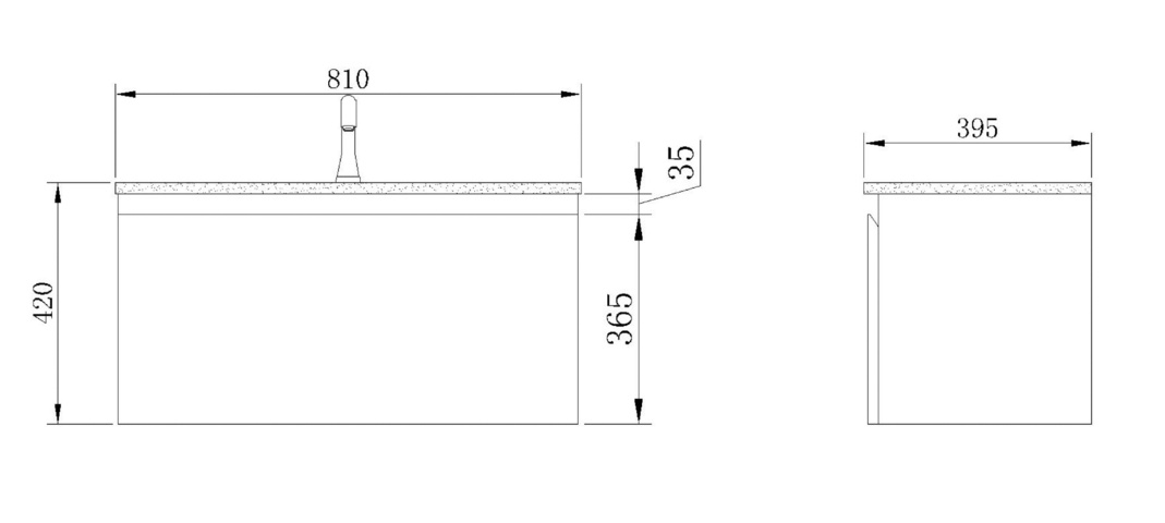914356-4 Gunnel 80 cm dresser + washstand - sw439/Black + sw439-2