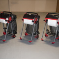 957983-1 3 TORK roll holders on wheels with integrated dustbin