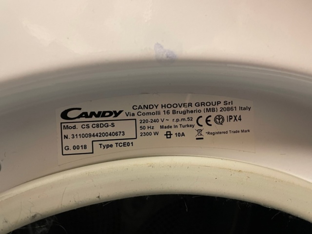 917538-5 Washing machine and tumble dryer Candy/Cylinda