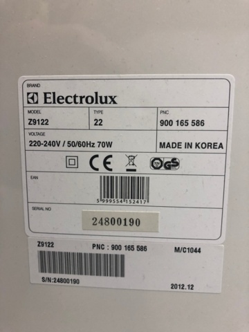 957851-4 Electrolux Z9122 ilmanpuhdistin - Ei pohjahintaa