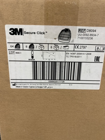 958877-5 64 pcs Combination filter 3M Secure Click D8094