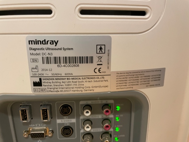 960775-6 Mind Ray DC-N3 Ultrasound machine / ultrasound device