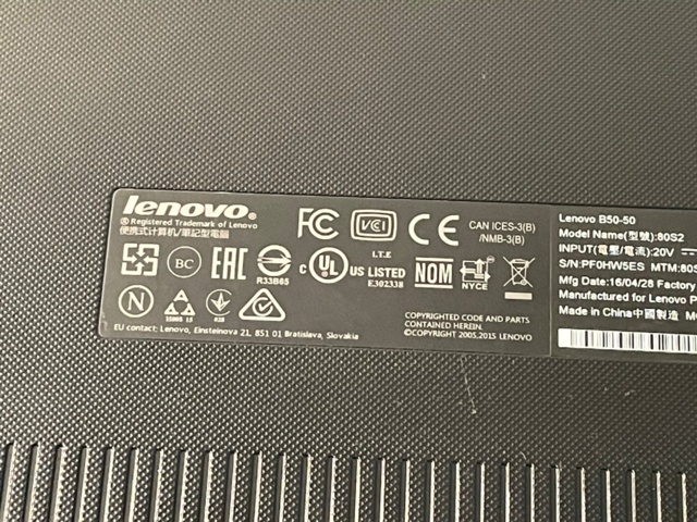 953038-10 Laptop Lenovo B50-50 15.6" 8GB/128GB/i5 2.2GHz