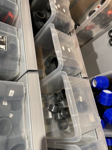 946701-22 17 sections of shelves with pool items