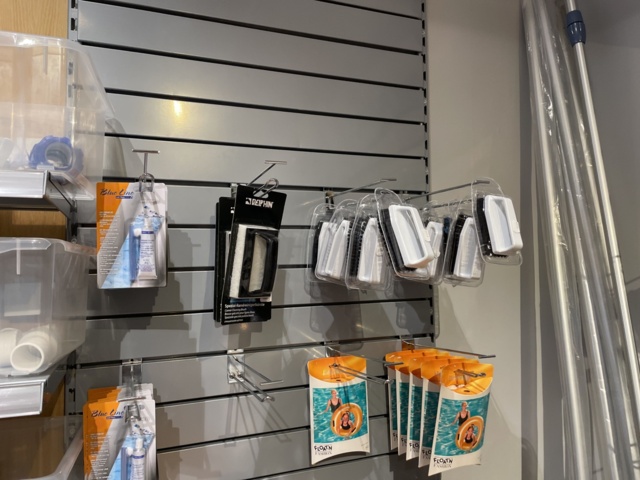 946701-28 17 sections of shelves with pool items