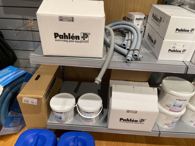 946701-43 17 sections of shelves with pool items