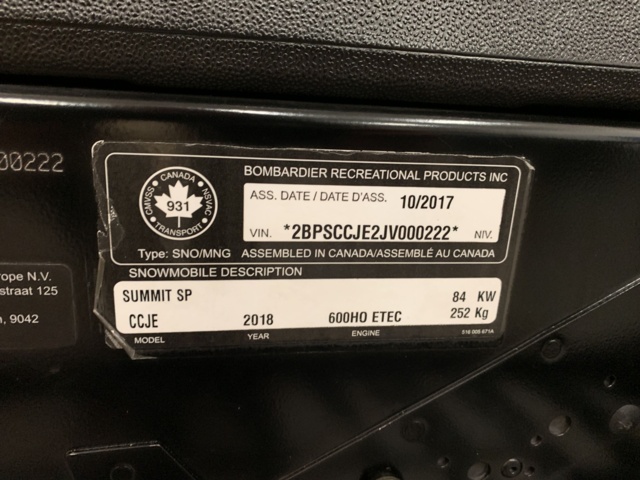 940677-14 Snowmobile Ski-Doo Summit SP 600 HO E-tec 154" - 2018