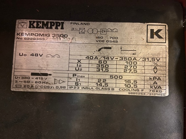 963820-6 Welding Kempomig 3500
